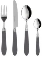 Set posate Smooth grigio in acciaio inox, da 24 pezzi