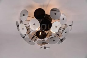 Discalgo plafoniera sfera tondi metallo nero cromato d. 54cm 3 luci...