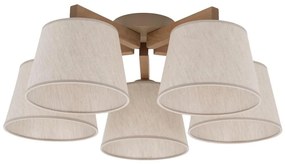 Brilagi - Plafoniera LATTE SABIA 5xE27/15W/230V pino/crema