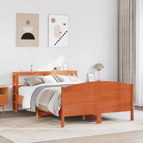 Letto Senza Materasso Marrone Cera 160x200 Cm İn Legno Di Pino /