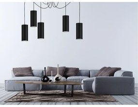 Lampadario a sospensione con filo ZIK 5xE27/40W/230V ragno nero
