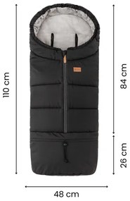 PETITE&MARS - SET Sacco termico 3 in 1 JIBOT + scaldamani per passeggino, grigio chiaro