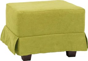 Pouf moderno in tessuto lime 57x41 h imbottito sfoderabile con piedini