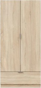 Armadio Guardaroba 2 Ante 1 Cassetto 80x50x170 Simply Rovere