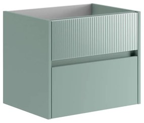 Mobile da bagno sotto lavabo Niwa verde laccato opaco L 59.5 x H 50 x P 45.5 cm 2 cassetti, lavabo non incluso