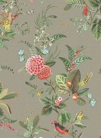 Florale Tapete Floris von Eijffinger - Grau