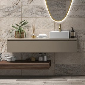 Composizione bagno sospesa mobile e mensolone da 140cm | KAM-KK1400 - KAMALU