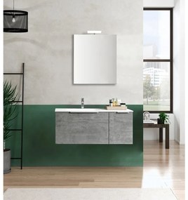 Mobile sottolavabo e lavabo Portaland per vasca a sinistra cemento L 91 cm