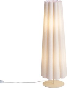 Lampada da terra Japandi beige con paralume in tessuto 95 cm 2 luci - Jenni