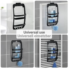 Mensola da bagno da appendere/senza foratura nera in plastica Universal – Wenko