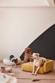 Kave Home - Set di 2 ciotole Dumbi bianche e marroni con supporto per animali domestici Ã˜ 14 cm