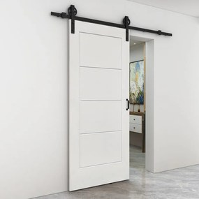 Porta scorrevole reversibile Bent in mdf bianco, L 93 x H 212 cm, con binario Rodeo