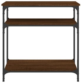 Tavolino consolle rovere marrone 75x29x75 cm legno multistrato