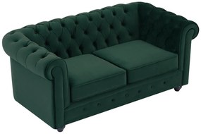 Divano 2 posti in Velluto Verde - CHESTERFIELD