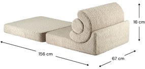 Poltrona per bambini marrone chiaro con rivestimento in bouclé Flipster – Wigiwama