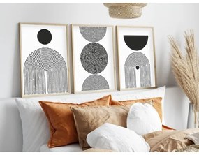 SET 3x Foto in cornice 50x70 cm nero/bianco