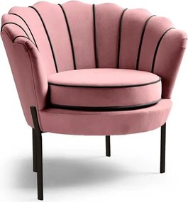 Poltrona imbottita Angelo in rosa