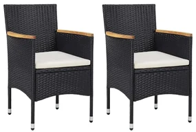 Set mobili da pranzo per giardino 3 pz nero