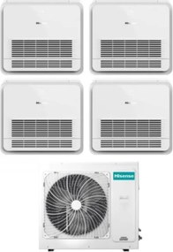 Climatizzatore Condizionatore Hisense Quadri Split Console 9+9+12+12 con 4AMW81U4RAA R-32 Wi-Fi Optional Con Telecomando di Serie