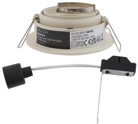 Set di 6 faretti da incasso moderni beige GU10 50mm orientabili e inclinabili - Chuck