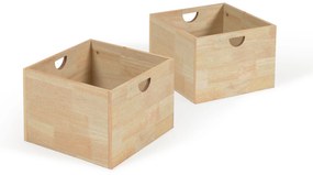 Kave Home - Set Nunila di 2 cassetti per mobile contenitore in legno massello di pino FSC MIX Credit