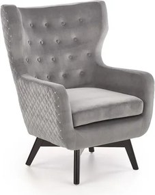 Poltrona imbottita Marvel in velluto grigio - H103 cm