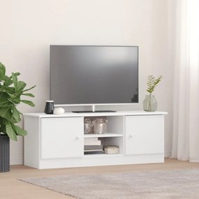 Mobile Tv Alta Bianco 112x35x41 Cm İn Legno Massello Di Pino /