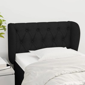 Testiera Ad Orecchio Nera 83 X 23 X 78/88 Cm İn Tessuto /