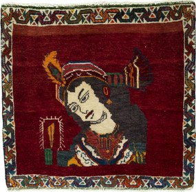 Shiraz Tappeto persiano 60x60 Rosso (Iran) Annodato A Mano