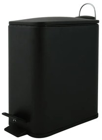 Pattumiera bagno 5 Lt in acciaio nero opaco con apertura a pedale Rexa