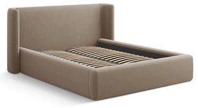 Letto matrimoniale imbottito marrone chiaro con contenitore con rete inclusa 180x200 cm Jason – Windsor &amp; Co Sofas