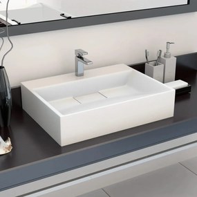 Lavandino 50x38x13 Cm Blocco İn Marmo/minerale Bianco /