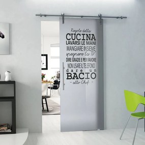 Porta scorrevole Regole in vetro, L 88 x H 215 cm, con binario Lux