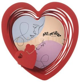 Porta foto romantico mon coeur rosso in ferro 20x20cmh(13x13formato...