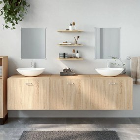 Set Mobili Da Bagno 6 Pz Rovere İn Legno Multistrato /