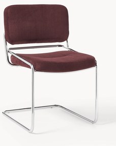 Sedia cantilever in velluto a coste Don