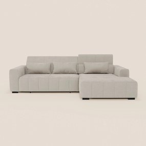 Doric Divano angolare con penisola e sedute allungabili con relax elettrico - poggiatesta reclinabili in tessuto smacchiabile T23