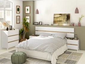 Testiera + 2 Comodini Tempus Bianco Artik E Rovere Nodi 0W6079A