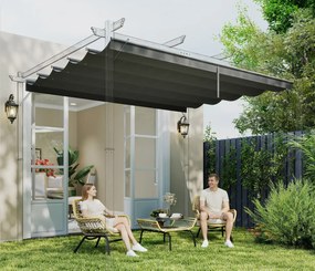 Telo di Ricambio per Pergola da Giardino 350x260 cm in Poliestere Grigio Scuro...
