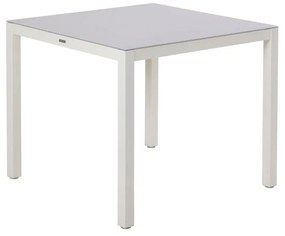 Tavolo da pranzo per giardino NATERIAL in alluminio con piano in vetro grigio per 4 persone 90x90cm