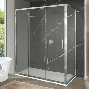 Box doccia 80x170 cm con porta scorrevole trasparente H 200 cm Ted