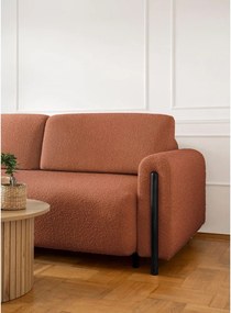 Divano color terracotta allungabile/con contenitore e rivestimento in bouclé 244 cm Arcadova – ELTAP