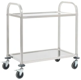 Carrello Da Cucina A 2 Livelli 95x45x83,5 Cm İn Acciaio Inox /