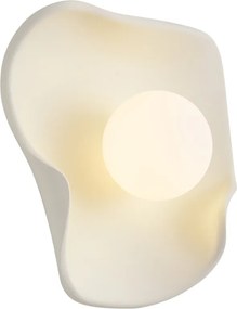 Lampada da parete Japandi crema con vetro bianco - Parel