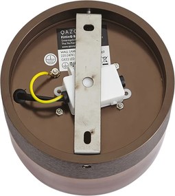 Lampada da parete di design bronzo scuro con vetro ambrato IP44 - Michele