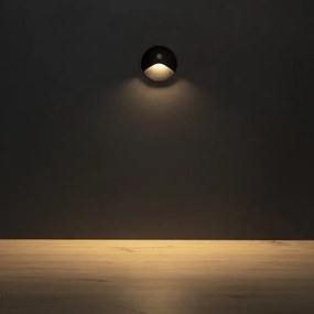 Kanlux 39124 - Lampada LED per gradini con sensore EXIN 2,5W/230V 3000K IP65 nera, rotonda