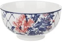 Ciotola in ceramica fiori rossi orientali 16x9 cm Sushiko