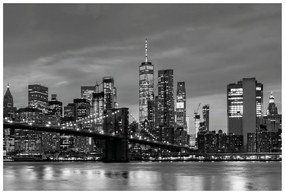 Carta da parati autoadesiva – Ponte di Brooklyn in bianco e nero