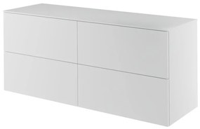 Mobile da bagno sotto lavabo Neo bianco laccato L 150 x H 65 x P 48.3 cm 4 cassetti, lavabo non incluso