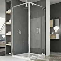 Box Doccia 90x90 AP. 90 CM H185 trasparente mod. Sintesi Duo 2 Ante